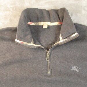 Burberry Brit 1/4 Zip Pullover Sweater Men's Large Heather Grey Sweater Jumper